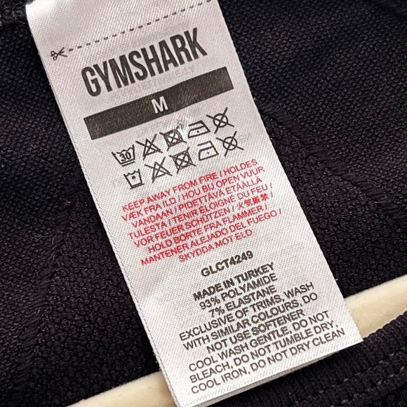 Gymshark Flex Long Sleeve Crop Top Black Cutout Back Women’s Size M - Picture 9 of 9